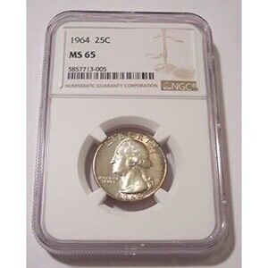 1964 Washington Quarter MS65 NGC Toning
